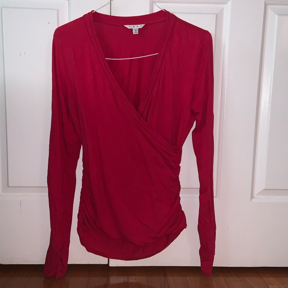 Cabi Red Long Sleeve Nice Top